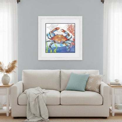 Oceana Crab White Framed Print Wall Art HomeRoots