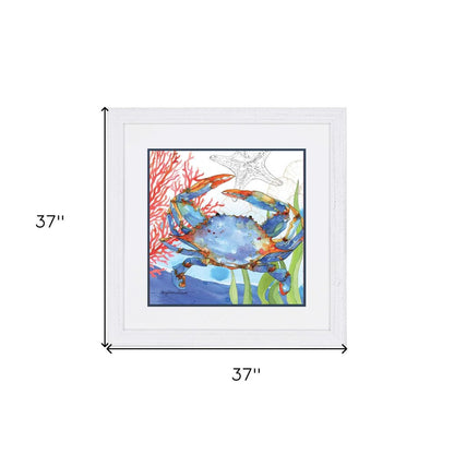 Oceana Crab White Framed Print Wall Art HomeRoots