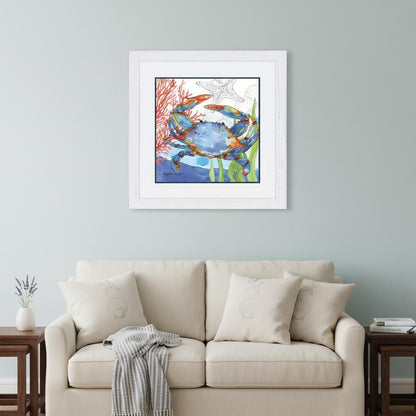 Oceana Crab White Framed Print Wall Art HomeRoots