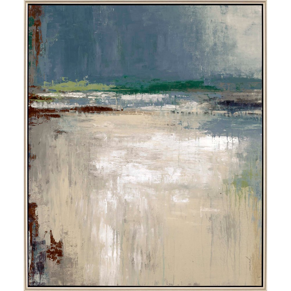Abstract Landscape Silver Floater Frame Print Wall Art HomeRoots