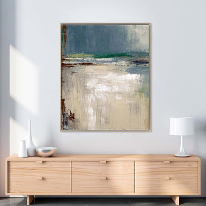 Abstract Landscape Silver Floater Frame Print Wall Art HomeRoots