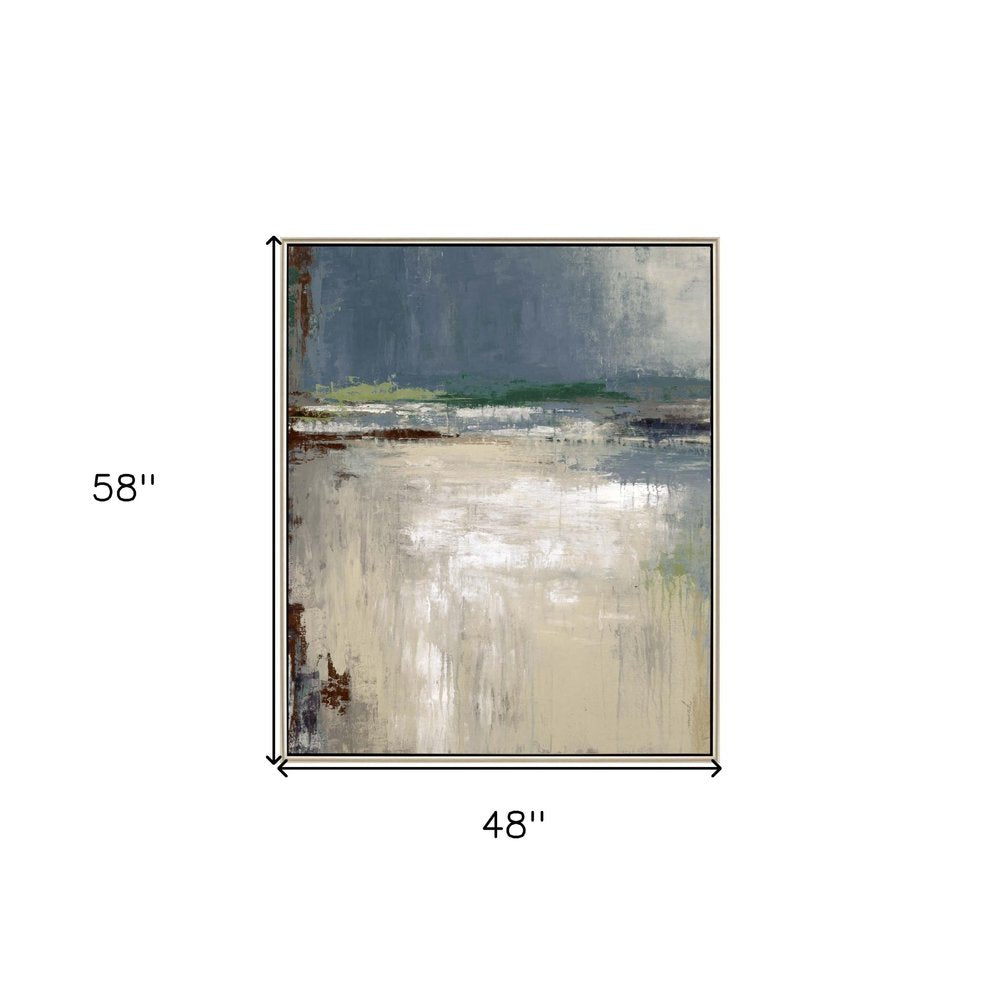 Abstract Landscape Silver Floater Frame Print Wall Art HomeRoots