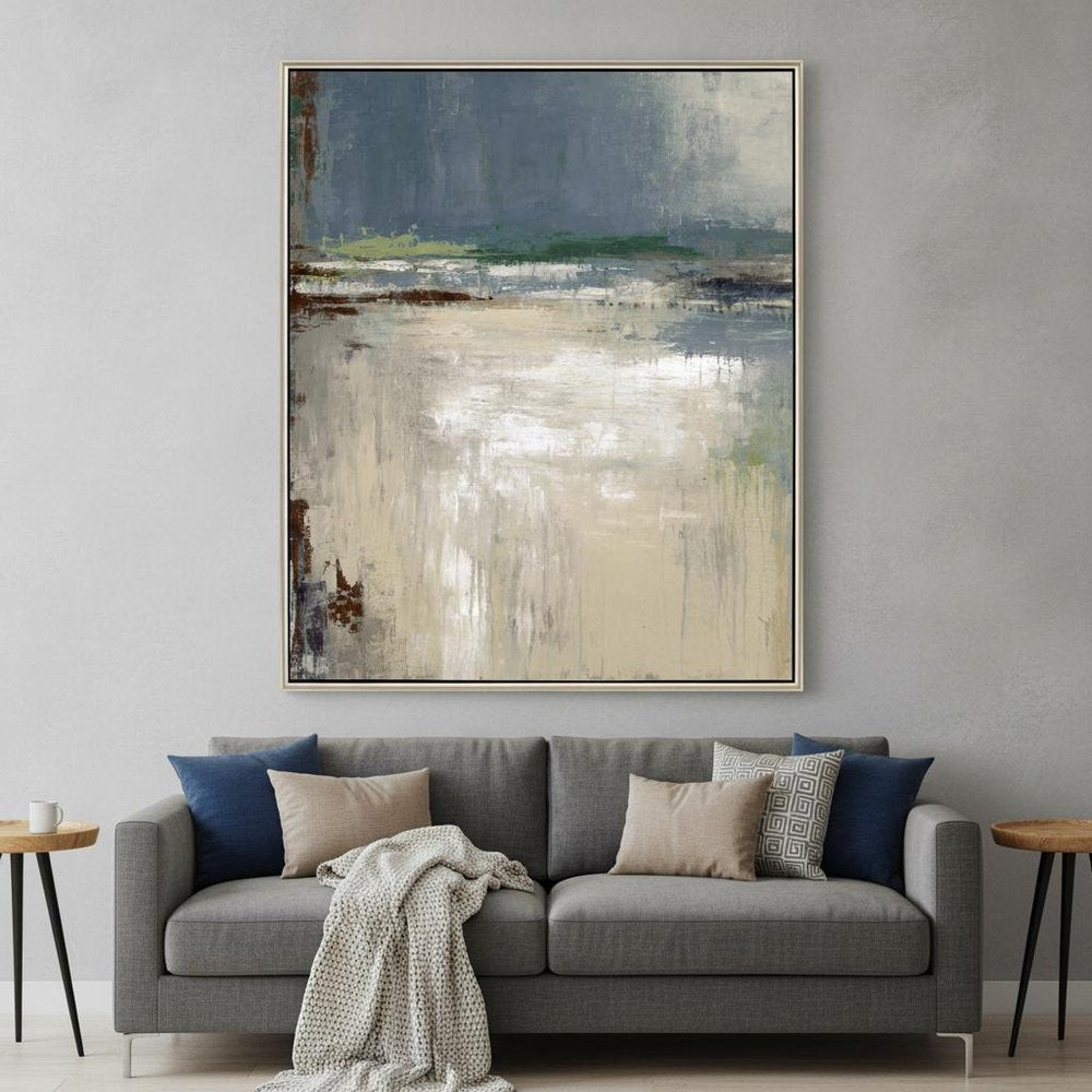 Abstract Landscape Silver Floater Frame Print Wall Art HomeRoots