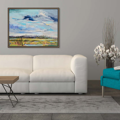 Marsh Skies Silver Floater Frame Print Wall Art HomeRoots