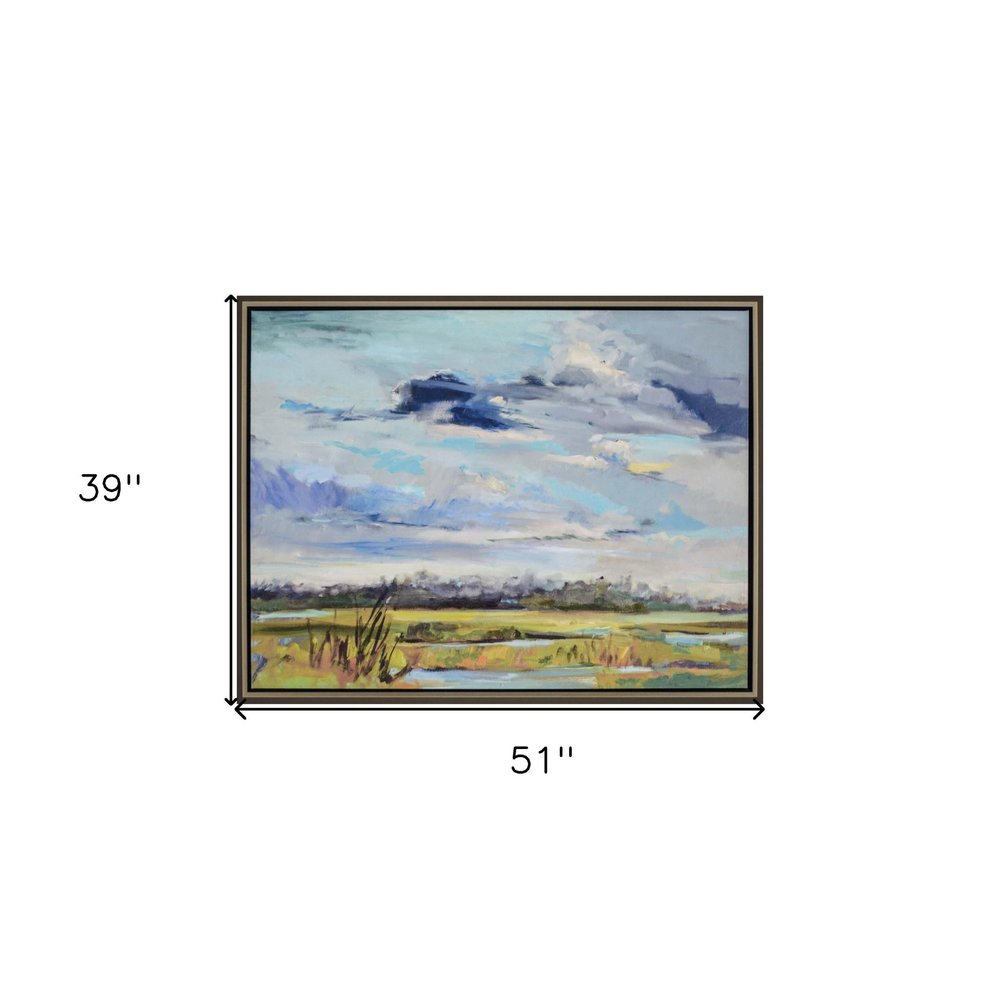 Marsh Skies Silver Floater Frame Print Wall Art HomeRoots