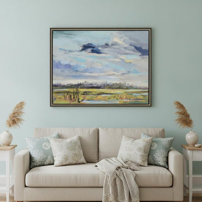 Marsh Skies Silver Floater Frame Print Wall Art HomeRoots