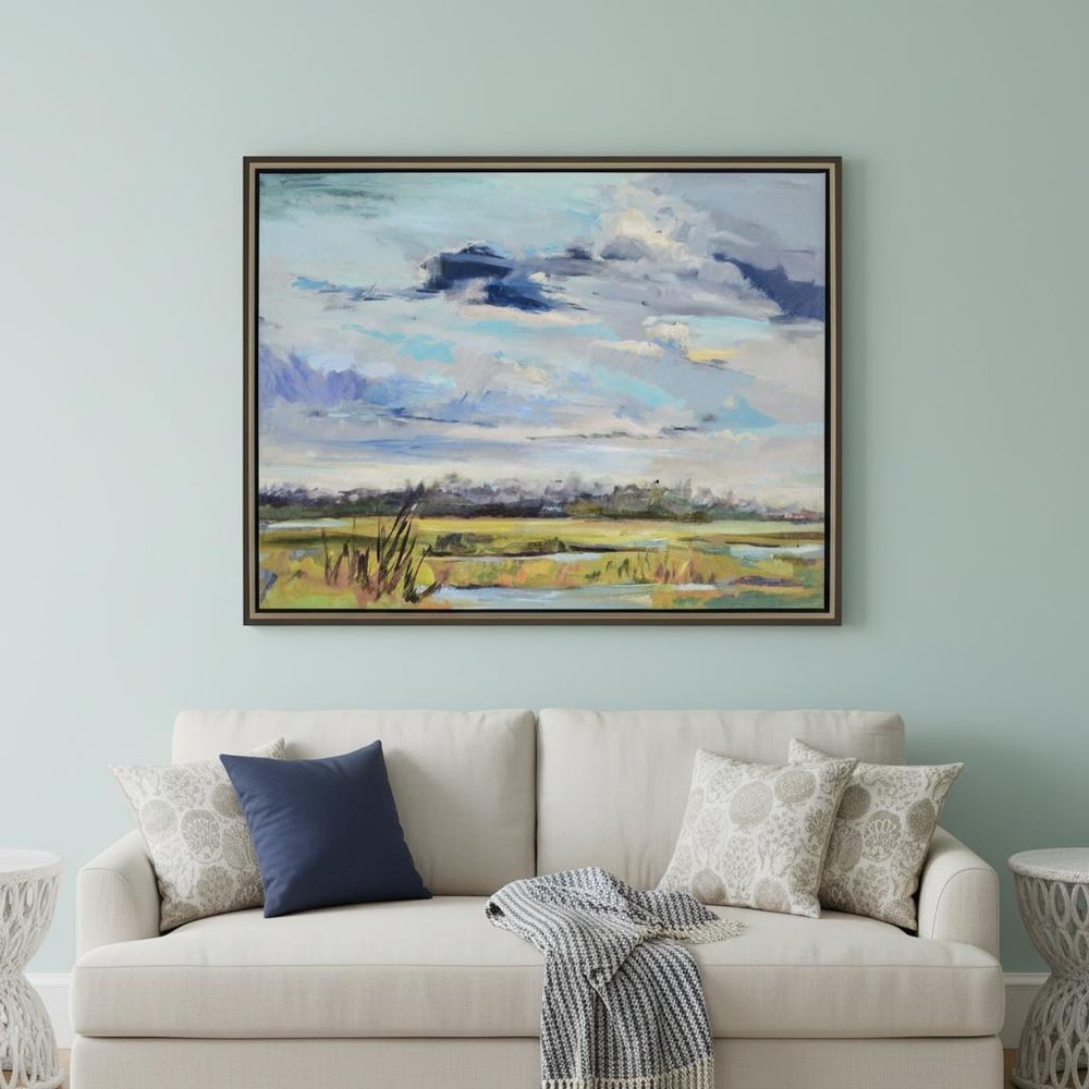 Marsh Skies Silver Floater Frame Print Wall Art HomeRoots