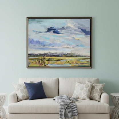 Marsh Skies Silver Floater Frame Print Wall Art HomeRoots