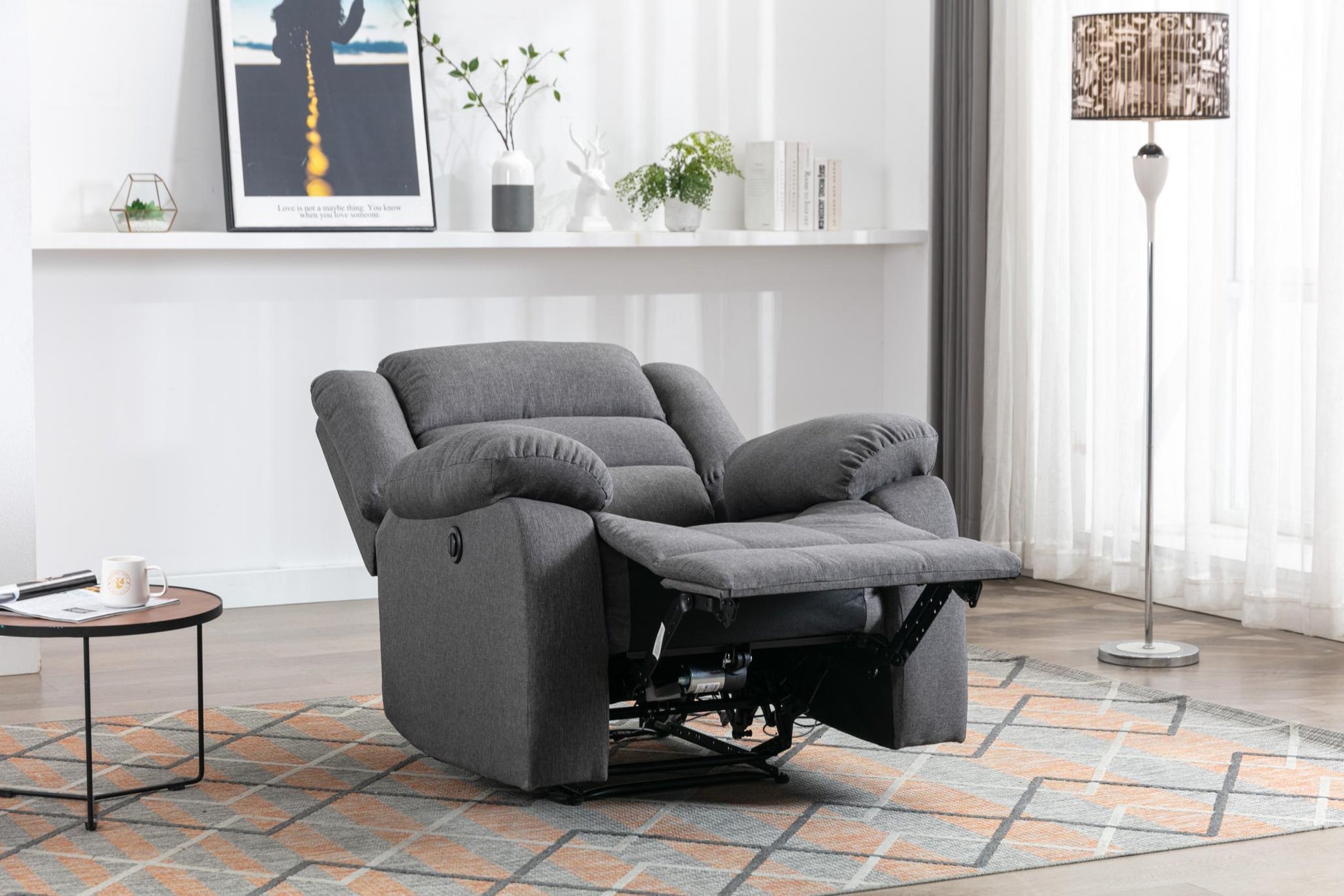 Classic Electric Recliner with Soft Cushion and Back, Small Sofa with Comfortable Armchair - FurniFindUSA