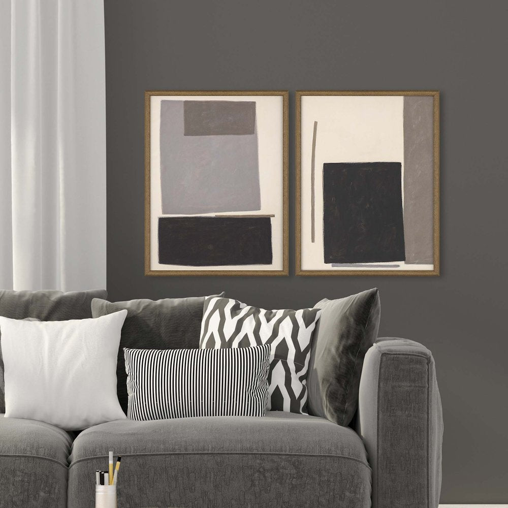 Set Of Two Blockade S/2 Gold Framed Print Wall Art HomeRoots