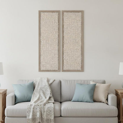 Set Of Two Natural Textured Brown Framed Wall Art HomeRoots