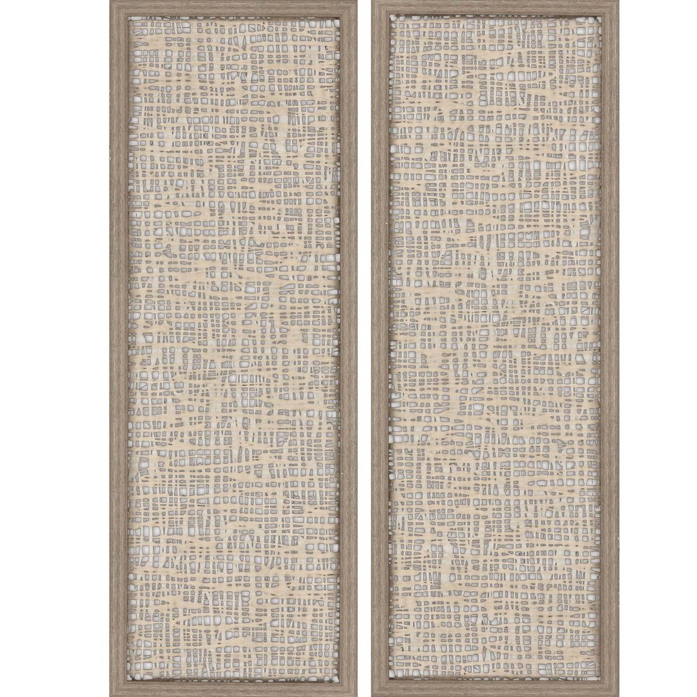 Set Of Two Natural Textured Brown Framed Wall Art HomeRoots