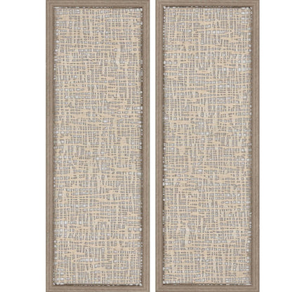Set Of Two Natural Textured Brown Framed Wall Art HomeRoots