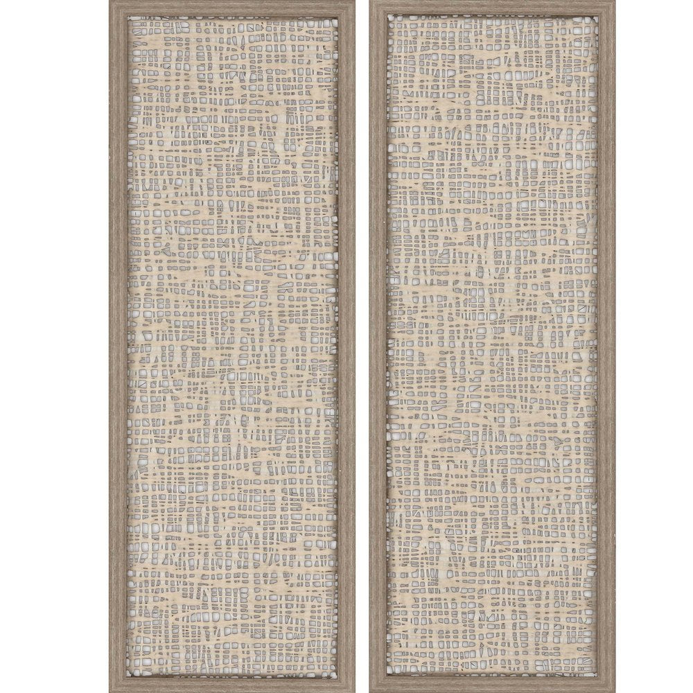 Set Of Two Natural Texture S/2 Brown Framed Print Wall Art HomeRoots