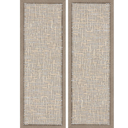 Set Of Two Natural Texture S/2 Brown Framed Print Wall Art HomeRoots