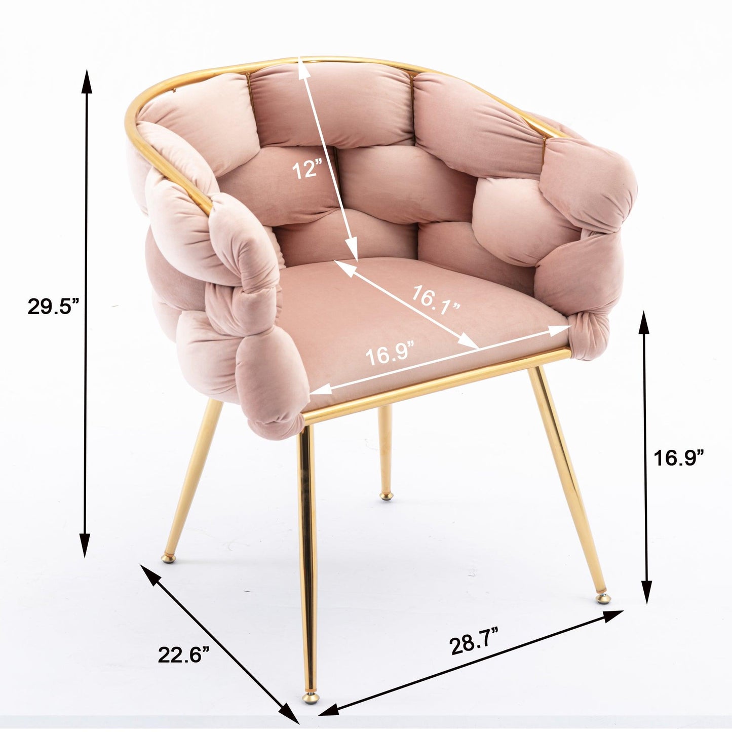 Luxury modern simple leisure velvet single sofa chair bedroom stool manicure table back chair pink set of 2 - FurniFindUSA