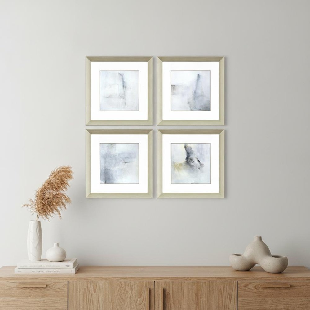 Set Of Four A Glimpse Silver Framed Print Wall Art HomeRoots