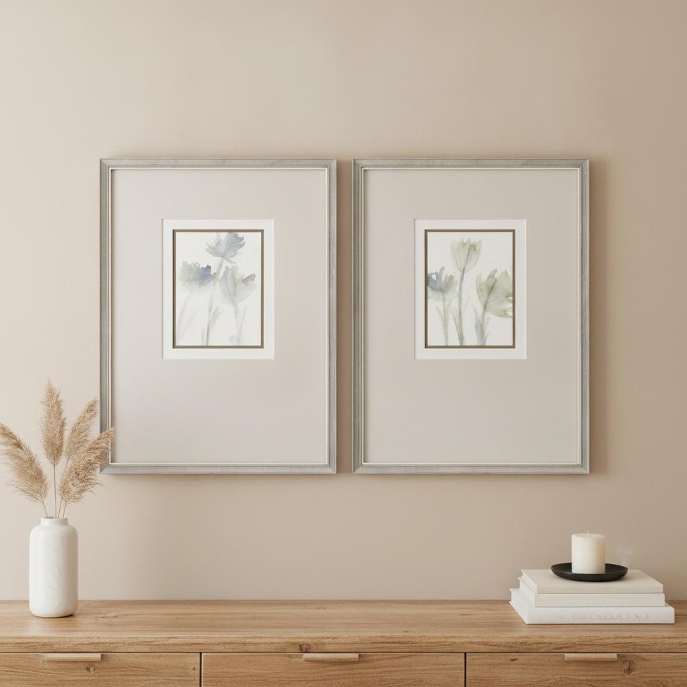 Set Of Two Piece of Home Silver Framed Print Wall Art HomeRoots