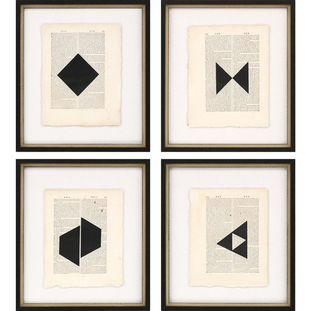 Set Of Four Geometrics I Black Framed Print Wall Art HomeRoots