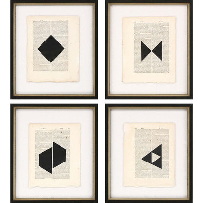 Set Of Four Geometrics I Black Framed Print Wall Art HomeRoots