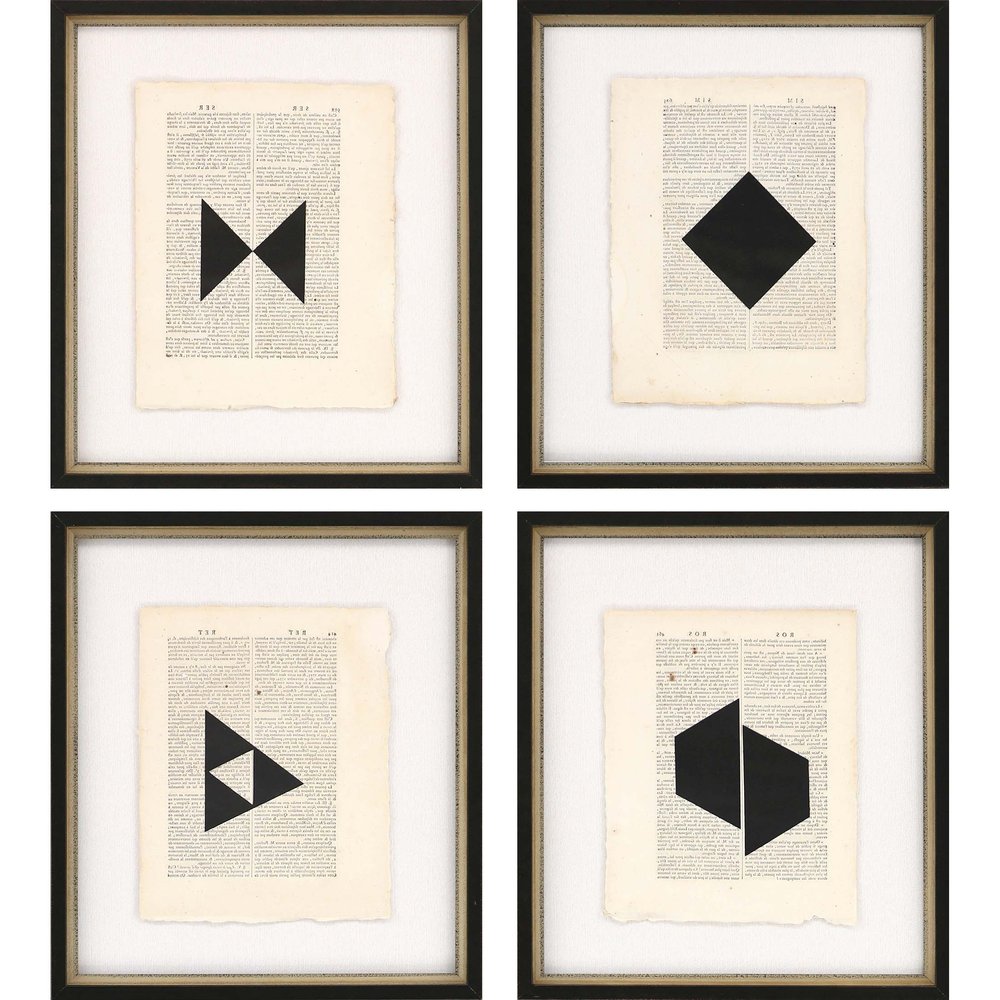 Set Of Four Geometrics I Black Framed Print Wall Art HomeRoots