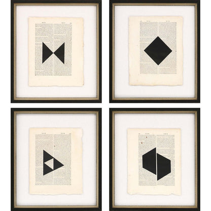 Set Of Four Geometrics I Black Framed Print Wall Art HomeRoots