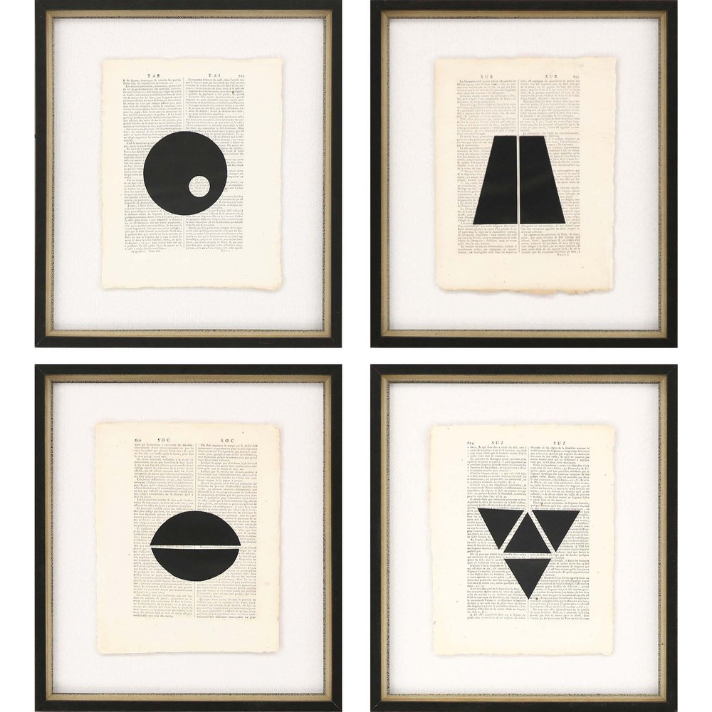 Set Of Four Geometrics II Black Framed Print Wall Art HomeRoots