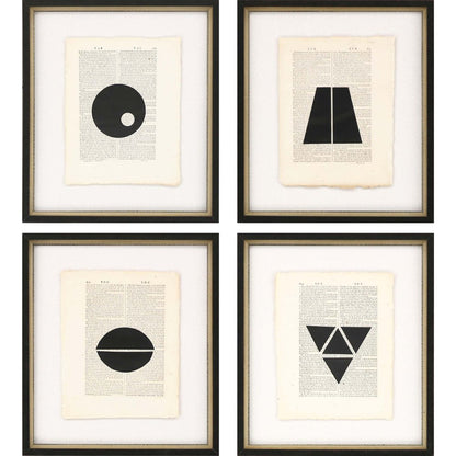 Set Of Four Geometrics II Black Framed Print Wall Art HomeRoots