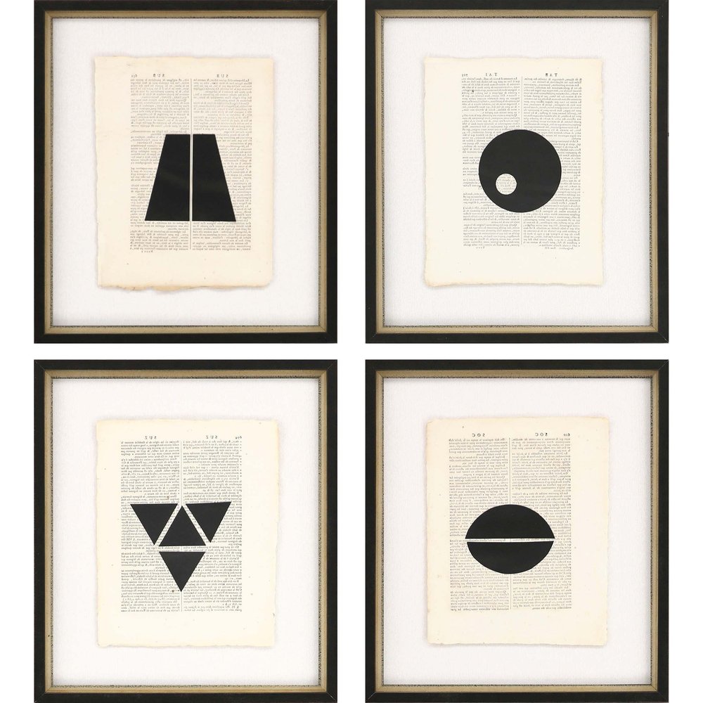 Set Of Four Geometrics II Black Framed Print Wall Art HomeRoots