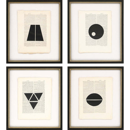 Set Of Four Geometrics II Black Framed Print Wall Art HomeRoots