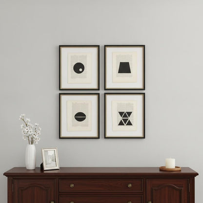 Set Of Four Geometrics II Black Framed Print Wall Art HomeRoots