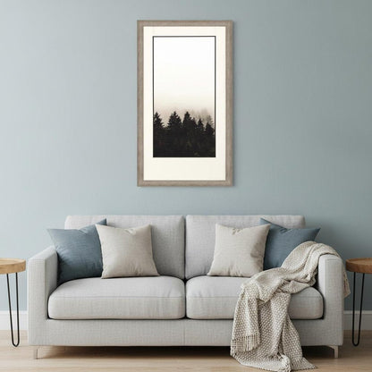 Misty Peak II Silver Framed Print Wall Art