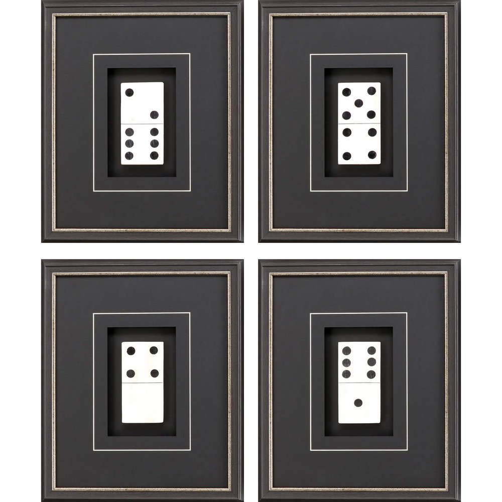Set Of Four Dominoes Black Framed Print Wall Art