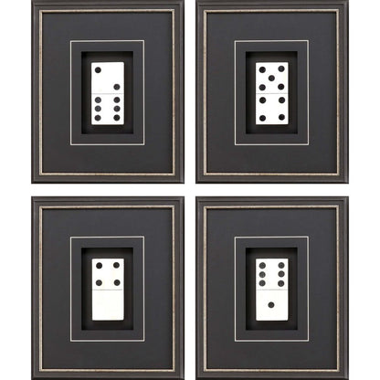 Set Of Four Dominoes Black Framed Print Wall Art