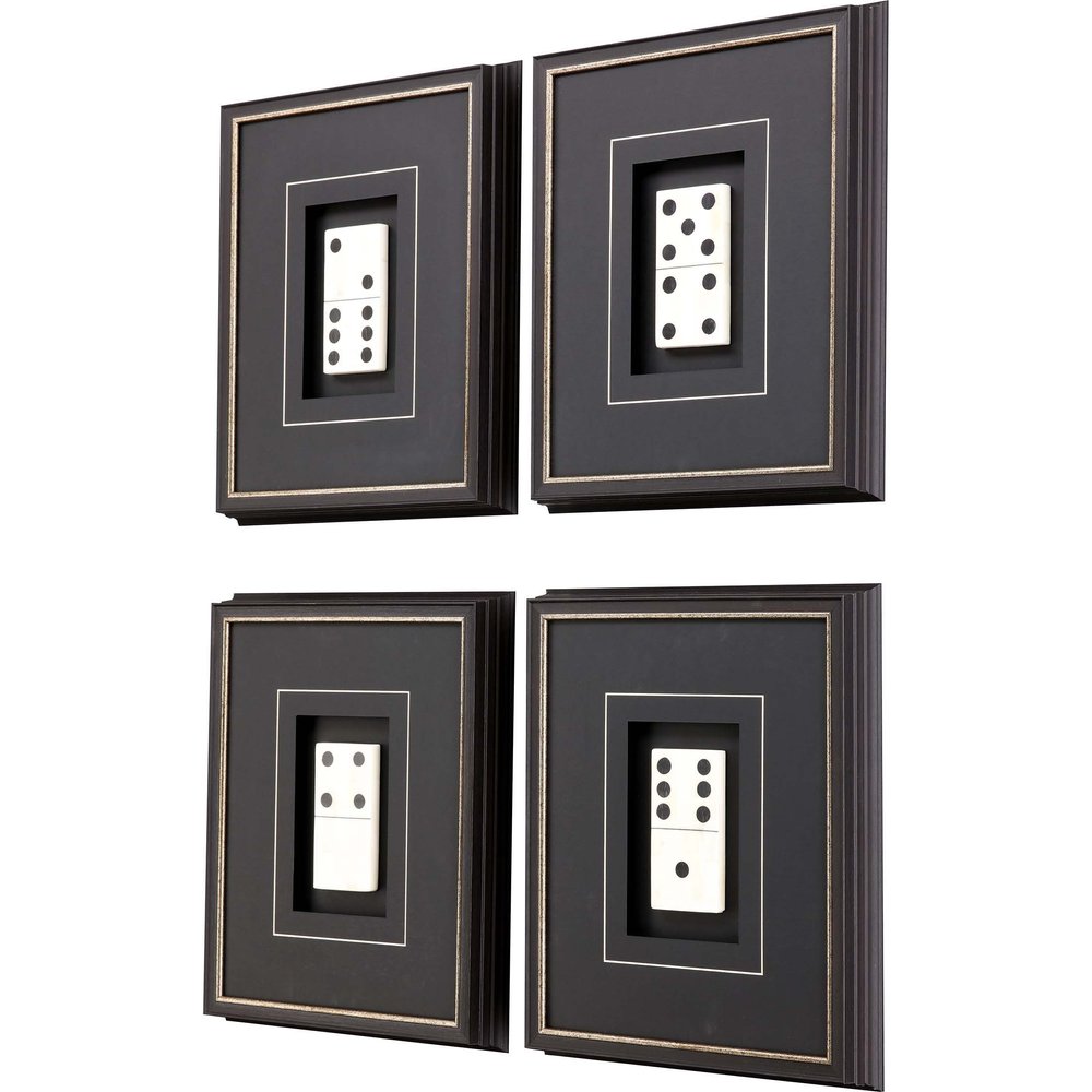 Set Of Four Dominoes Black Framed Print Wall Art — view 2