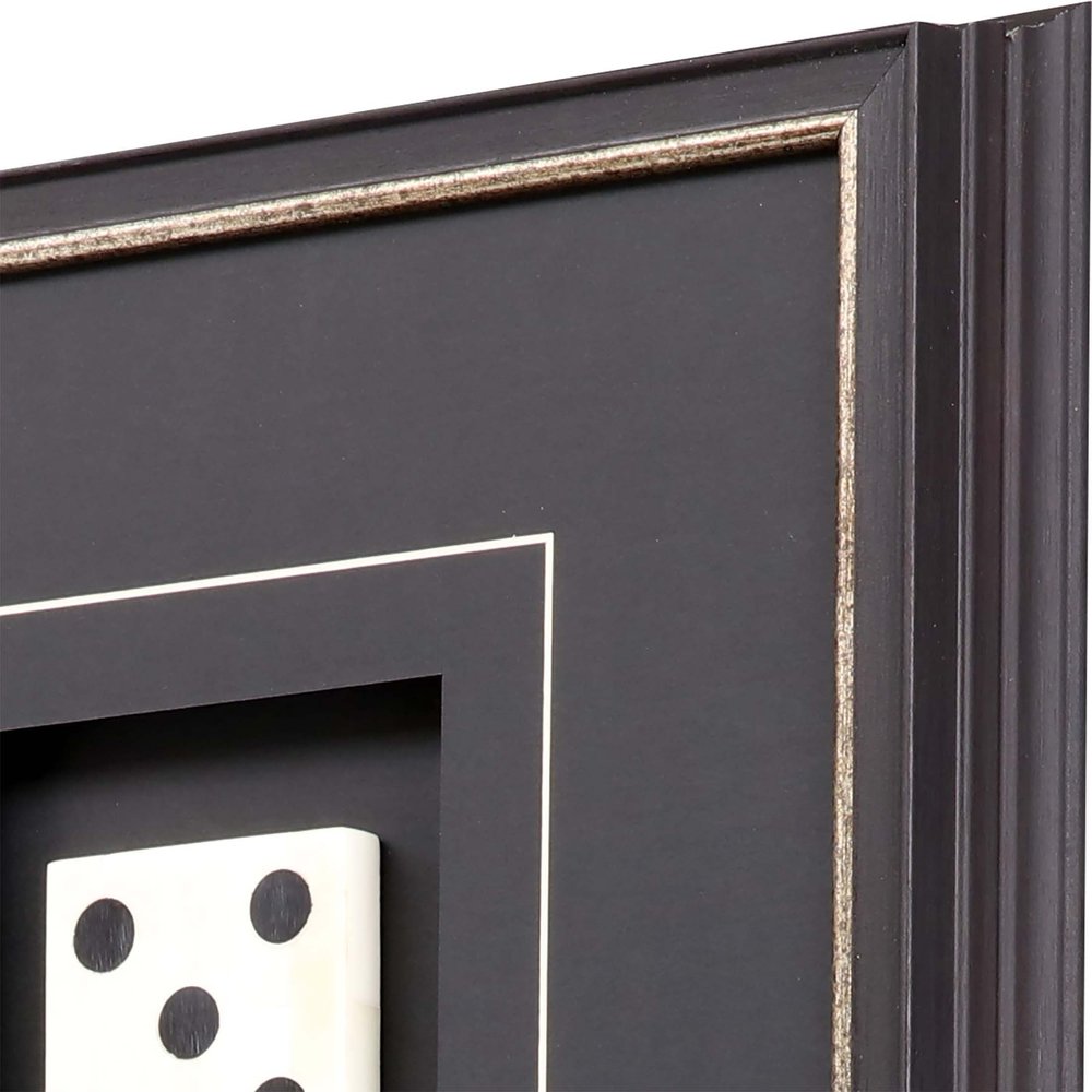 Set Of Four Dominoes Black Framed Print Wall Art