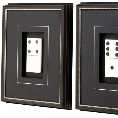 Set Of Four Dominoes Black Framed Print Wall Art