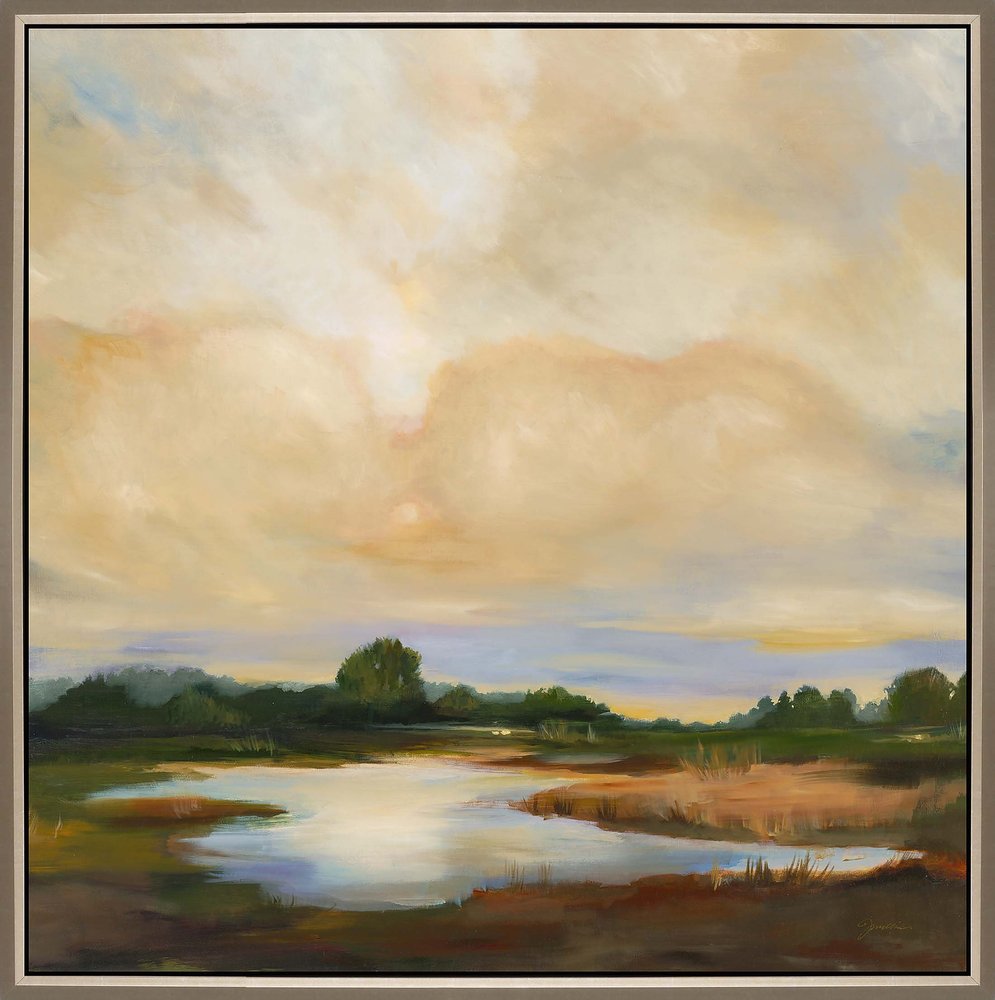 Sunset Hues Silver Floater Frame Print Wall Art