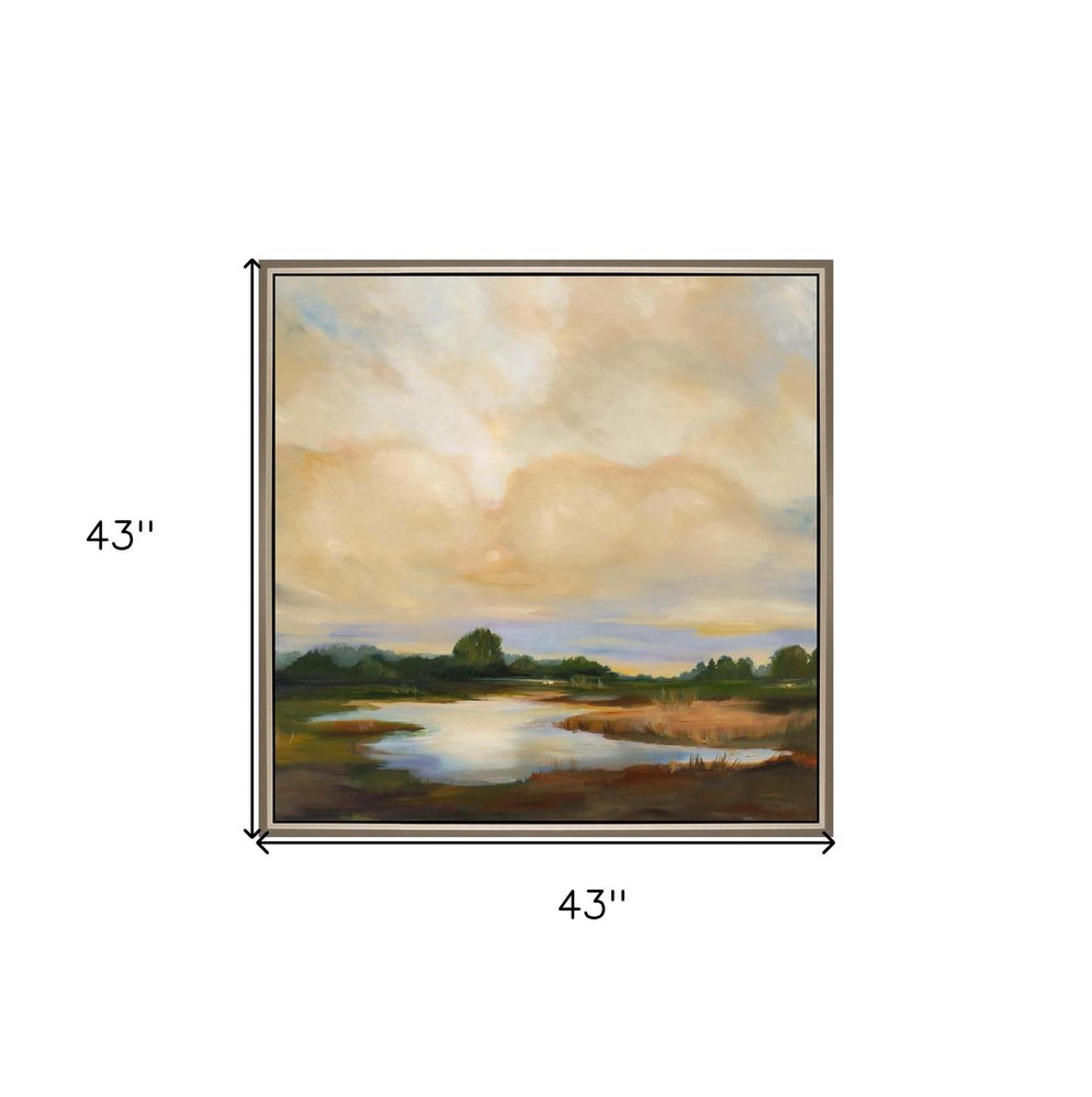 Sunset Hues Silver Floater Frame Print Wall Art