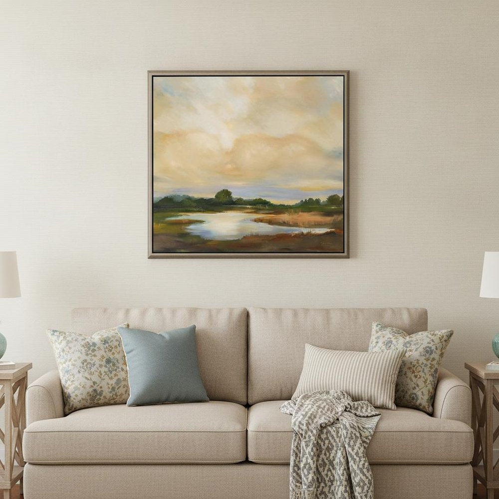 Sunset Hues Silver Floater Frame Print Wall Art