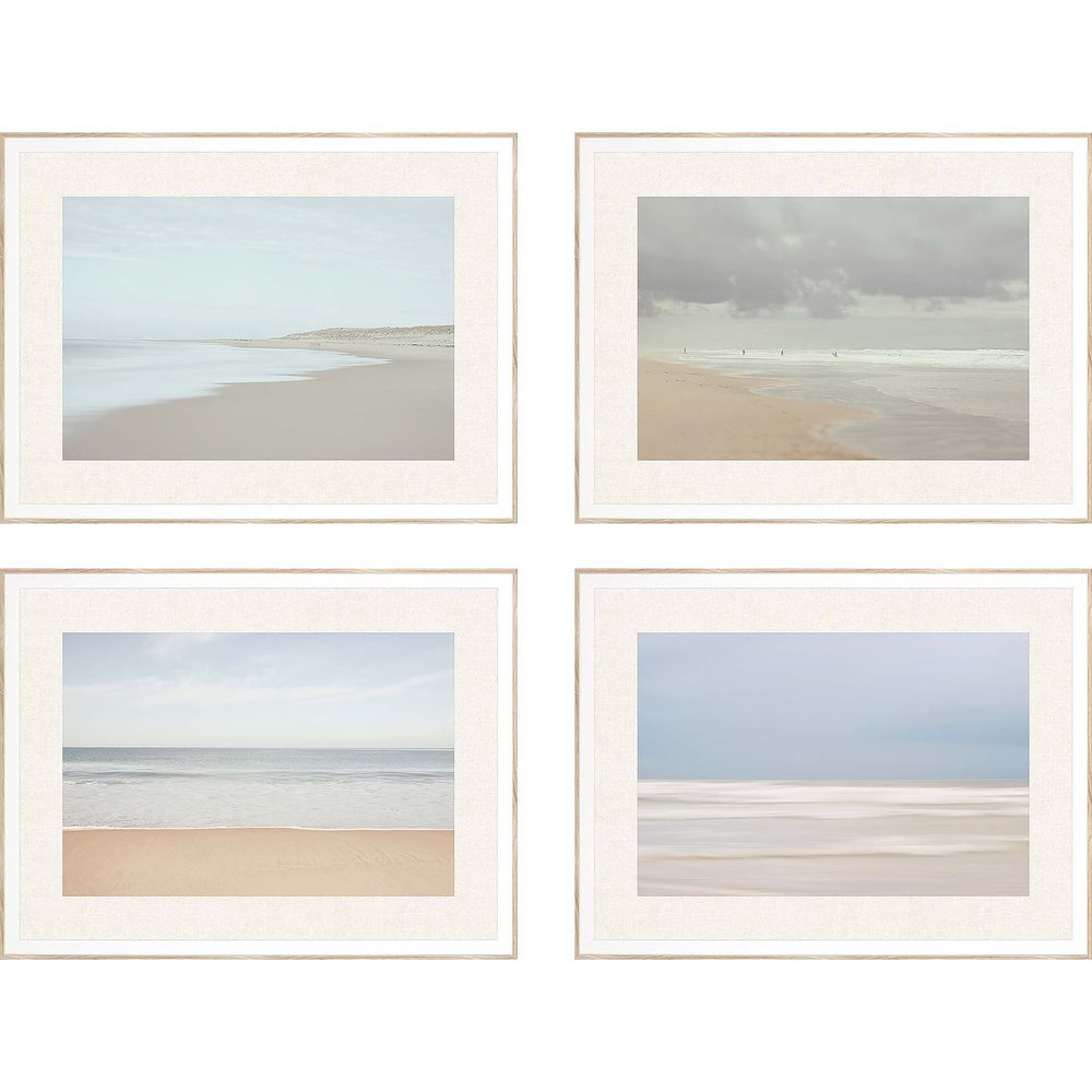 Set Of Four Surf White Framed Print Wall Art