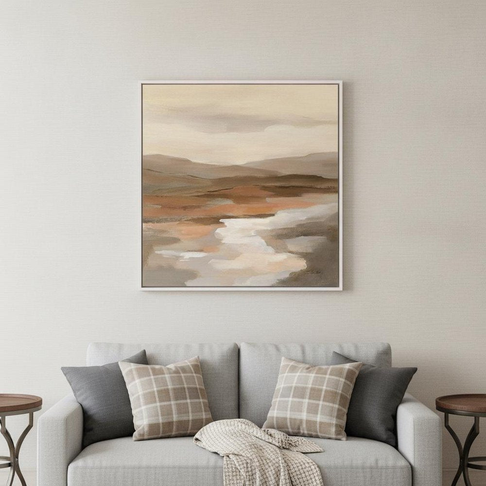 Cinnamon Riverbank I White Floater Frame Print Wall Art
