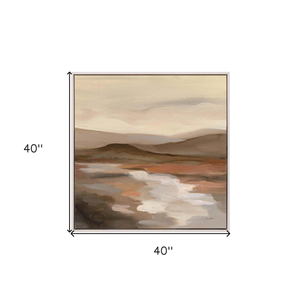 Cinnamon Riverbank II White Floater Frame Print Wall Art