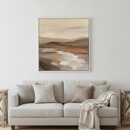Cinnamon Riverbank II White Floater Frame Print Wall Art