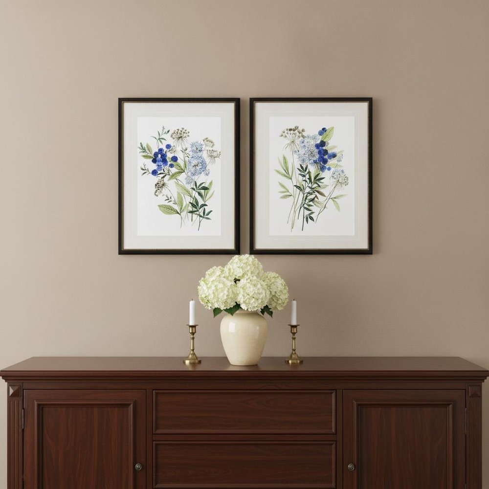 Set Of Two Botana Black Framed Print Wall Art