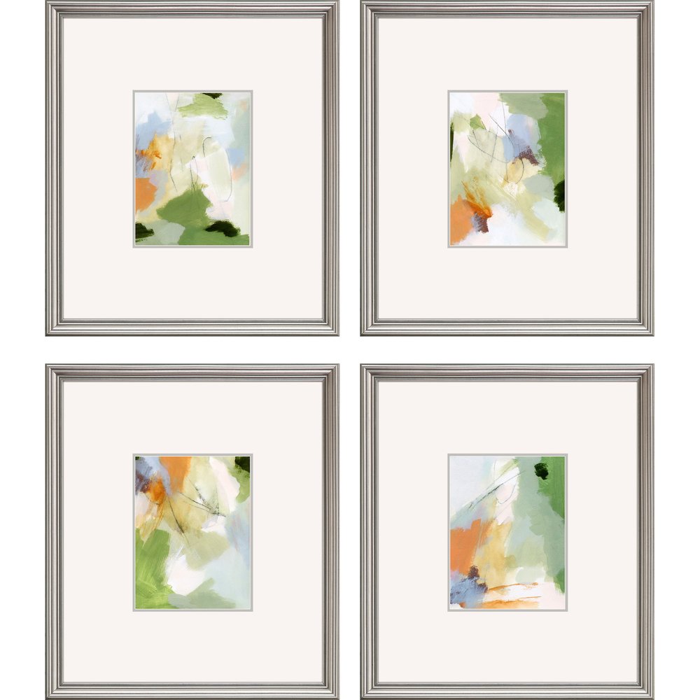 Set Of Four Verdure Silver Framed Print Wall Art