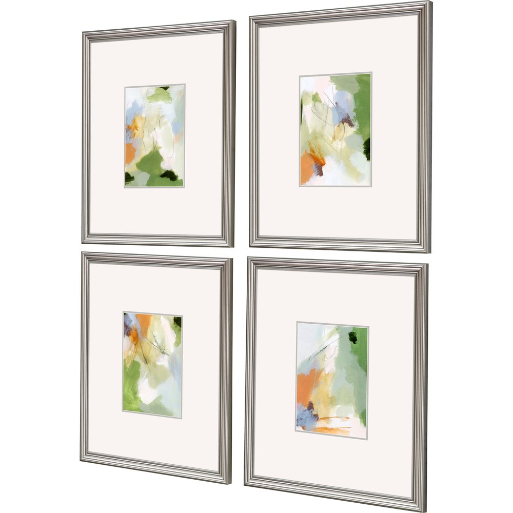 Set Of Four Verdure Silver Framed Print Wall Art — view 2