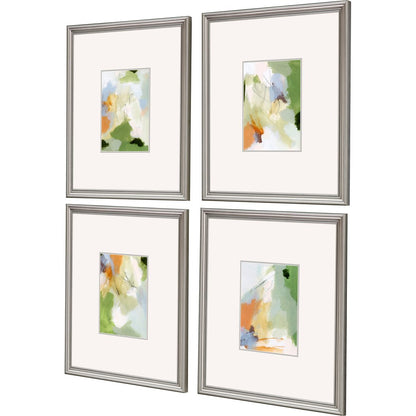 Set Of Four Verdure Silver Framed Print Wall Art