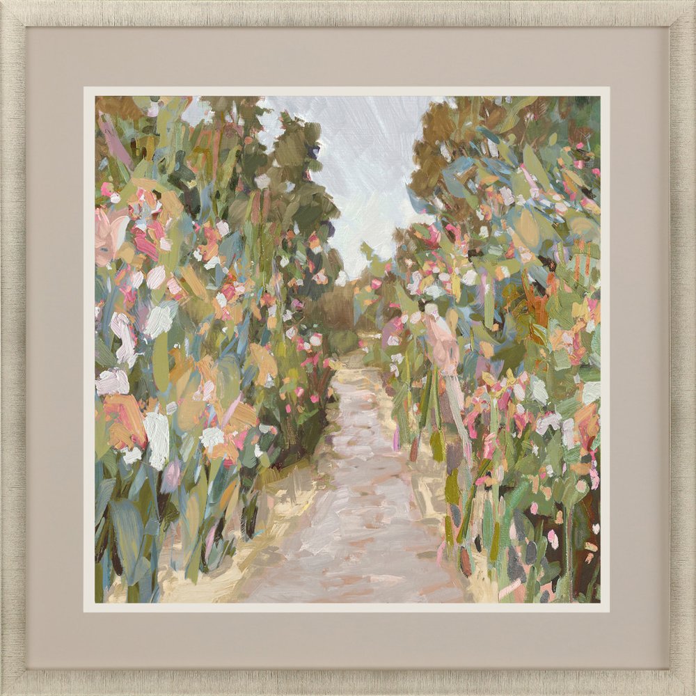 Garden Delight Path Gold Framed Print Wall Art