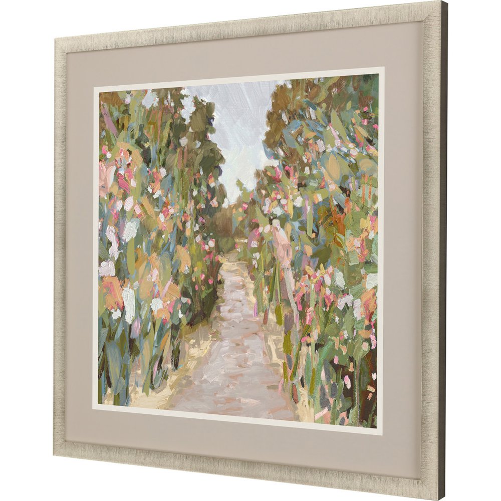 Garden Delight Path Gold Framed Print Wall Art